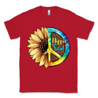 Red Hippie Soul with Sunflower and Leopard Background Classic Tee - JahusDesignShop