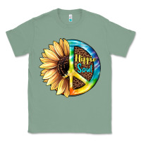 Sage Hippie Soul with Sunflower and Leopard Background Classic Tee - JahusDesignShop