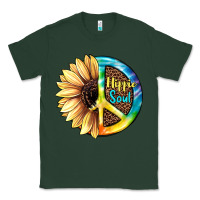 Sports Green Hippie Soul with Sunflower and Leopard Background Classic Tee - JahusDesignShop