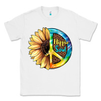 White Hippie Soul with Sunflower and Leopard Background Classic Tee - JahusDesignShop