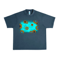 Midnight Navy turquoise gemstone sunflower background Urban Heavy Tee - JahusDesignShop