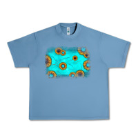 Pebble Blue turquoise gemstone sunflower background Urban Heavy Tee - JahusDesignShop