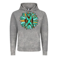 Cloud Rock Ovarian Liver Cancer Awareness Sunflower Vintage Hoodie - RanaPortraitStore