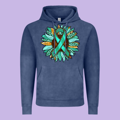 Ovarian Liver Cancer Awareness Sunflower Vintage Hoodie Designed By Ranaportraitstore
