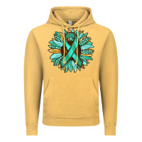 Vintage Mustard Ovarian Liver Cancer Awareness Sunflower Vintage Hoodie - RanaPortraitStore