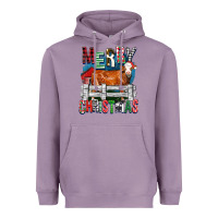 Lavender merry christmas simmental cow Heavyweight Hoodie - FaDigitalArtStudio
