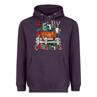 Plum merry christmas simmental cow Heavyweight Hoodie - FaDigitalArtStudio