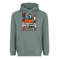 Sage merry christmas simmental cow Heavyweight Hoodie - FaDigitalArtStudio