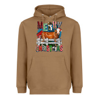 Toasted Coconut merry christmas simmental cow Heavyweight Hoodie - FaDigitalArtStudio