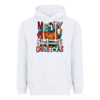 White merry christmas simmental cow Heavyweight Hoodie - FaDigitalArtStudio