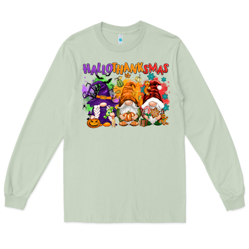 Hallothanksmas Gnomes Long Sleeve Tee by NancyCooperArtShop | Teevron