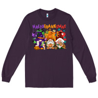 Plum Hallothanksmas gnomes Long Sleeve Tee - NancyCooperArtShop