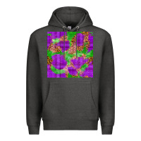 Charcoal Heather Mardi Gras leopard Seamless Pattern Premium Hoodie - FaDigitalArtStudio