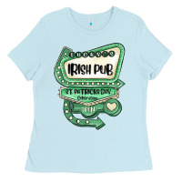 Baby Blue st patricks day ırısh pub Ladies Tee - MaliasSmallBusiness