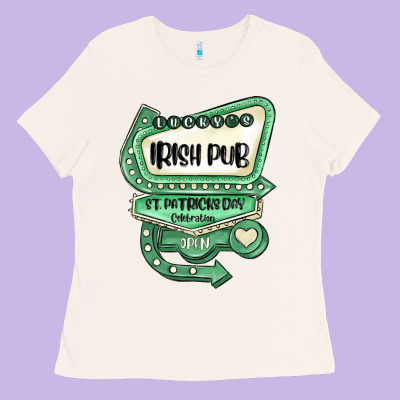 St Patricks Day ırısh Pub Ladies Tee Designed By Maliassmallbusiness