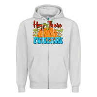 Dove Grey Hey There Pumpkin Zipper Hoodie - FaDigitalArtStudio
