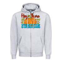 Heather Grey Hey There Pumpkin Zipper Hoodie - FaDigitalArtStudio