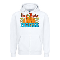 White Hey There Pumpkin Zipper Hoodie - FaDigitalArtStudio
