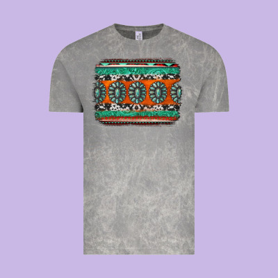 Turquoise Western Background Vintage Tee Designed By Jasminsmagicworld