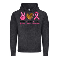 Vintage Black Peace Love Cure Breast Cancer Vintage Hoodie - RanaPortraitStore