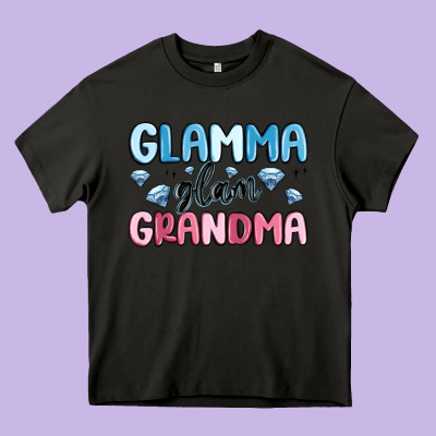 Glamma Glam Grandma Heavy Core Tee Designed By Maliassmallbusiness