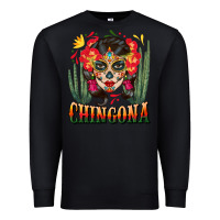 Black chingona sugar skull Premium Sweatshirt - BundleAndBundleShop