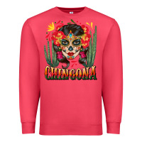 Cardinal chingona sugar skull Premium Sweatshirt - BundleAndBundleShop