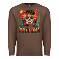 Chestnut chingona sugar skull Premium Sweatshirt - BundleAndBundleShop