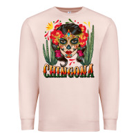 Pale Pink chingona sugar skull Premium Sweatshirt - BundleAndBundleShop
