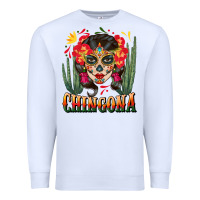 White chingona sugar skull Premium Sweatshirt - BundleAndBundleShop