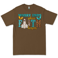 Cacao worry ends when faith begins Premium Tee - NancyCooperArtShop