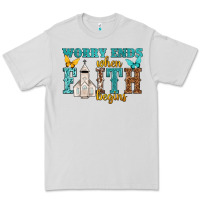 Dove Grey worry ends when faith begins Premium Tee - NancyCooperArtShop