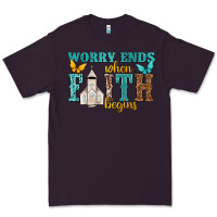 Plum worry ends when faith begins Premium Tee - NancyCooperArtShop