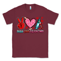 Burgundy peace love phlebotomy Classic Tee - Artiststas