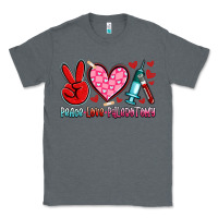 Charcoal Heather peace love phlebotomy Classic Tee - Artiststas