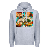 Heather Grey fall charolais bulls Premium Hoodie - RanaPortraitStore