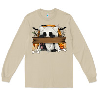 Mushroom Personalized Halloween Ghost Cat Long Sleeve Tee - texasbilliewilder