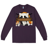 Plum Personalized Halloween Ghost Cat Long Sleeve Tee - texasbilliewilder