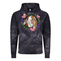 Cloud Black Bunny Face With Floral Wreath Vintage Hoodie - RanaPortraitStore