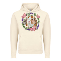 Vintage Artic Bunny Face With Floral Wreath Vintage Hoodie - RanaPortraitStore