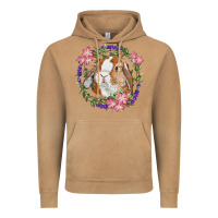 Vintage Camel Bunny Face With Floral Wreath Vintage Hoodie - RanaPortraitStore