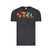 Vintage Black noel highland cow Vintage Tee - Jasminsmagicworld