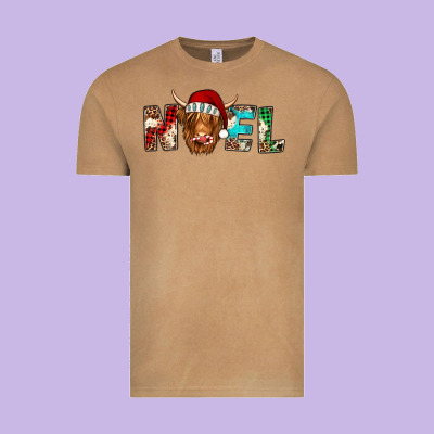 Noel Highland Cow Vintage Tee Designed By Jasminsmagicworld