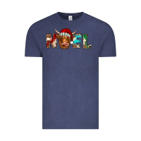 Vintage Denim noel highland cow Vintage Tee - Jasminsmagicworld