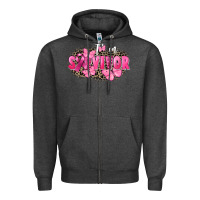 Charcoal Heather I' m survivor Breast Cancer Zipper Hoodie - FaDigitalArtStudio