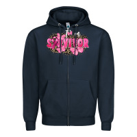 Navy I' m survivor Breast Cancer Zipper Hoodie - FaDigitalArtStudio