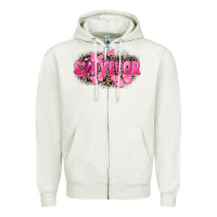 Oatmeal Heather I' m survivor Breast Cancer Zipper Hoodie - FaDigitalArtStudio