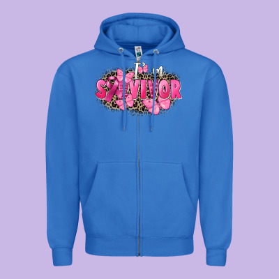 I' M Survivor Breast Cancer Zipper Hoodie Designed By Fadigitalartstudio