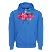 True Royal I' m survivor Breast Cancer Zipper Hoodie - FaDigitalArtStudio