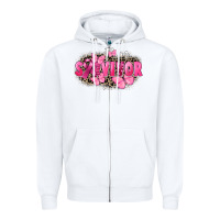 White I' m survivor Breast Cancer Zipper Hoodie - FaDigitalArtStudio